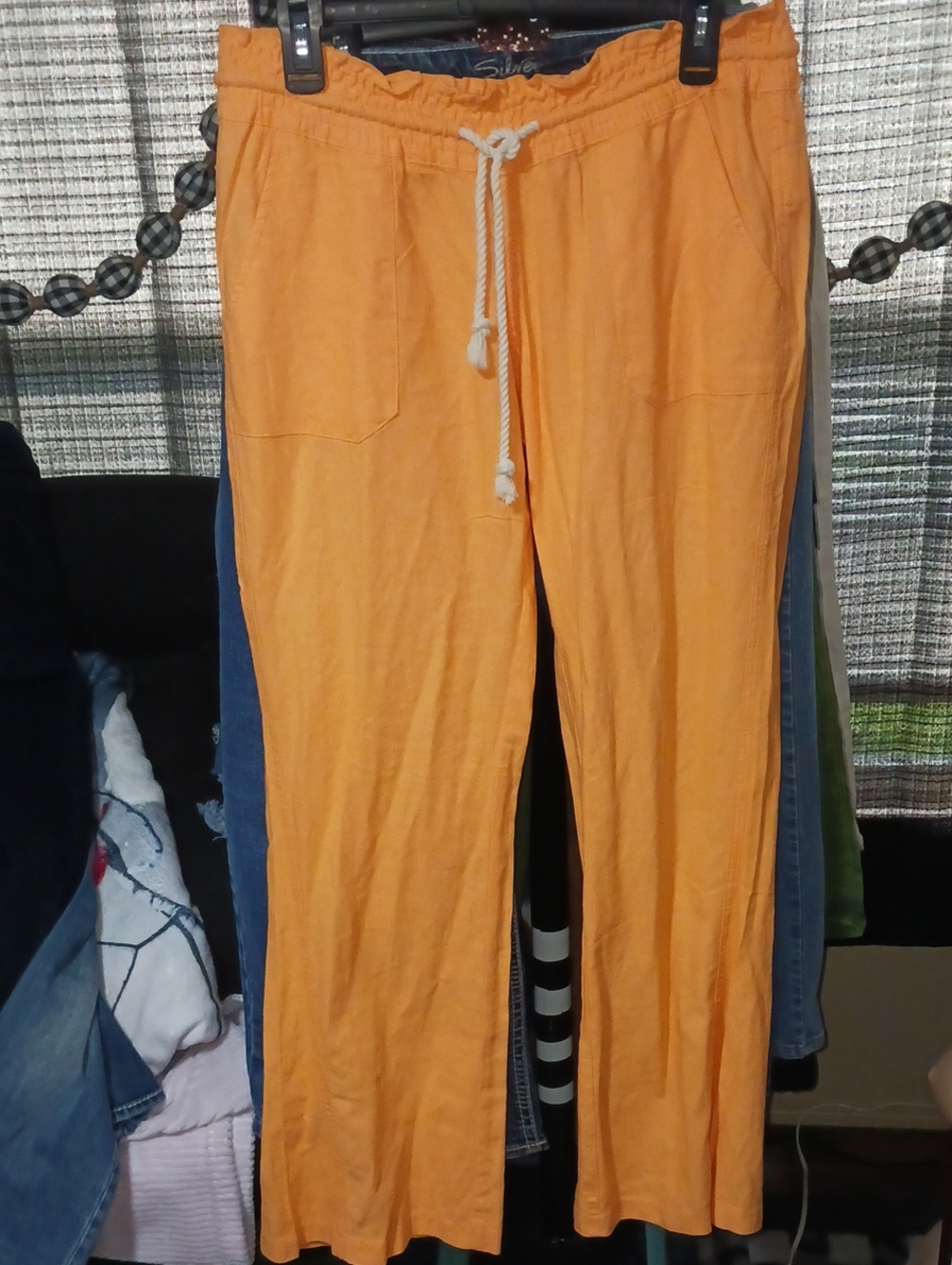 Roxy Orange Drawstring Cotton Joggers - Women's